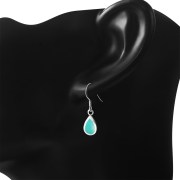 Turquoise Drop Sterling Silver Earrings, e405